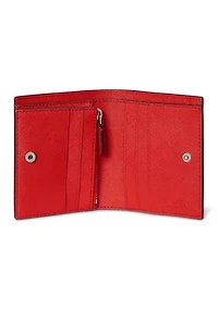 Crosshatch Leather Compact Wallet