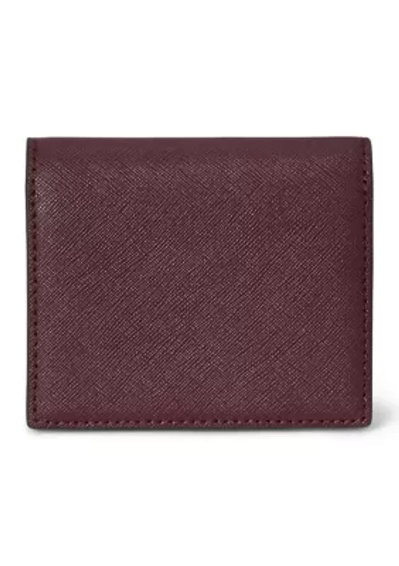 Crosshatch Leather Compact Wallet