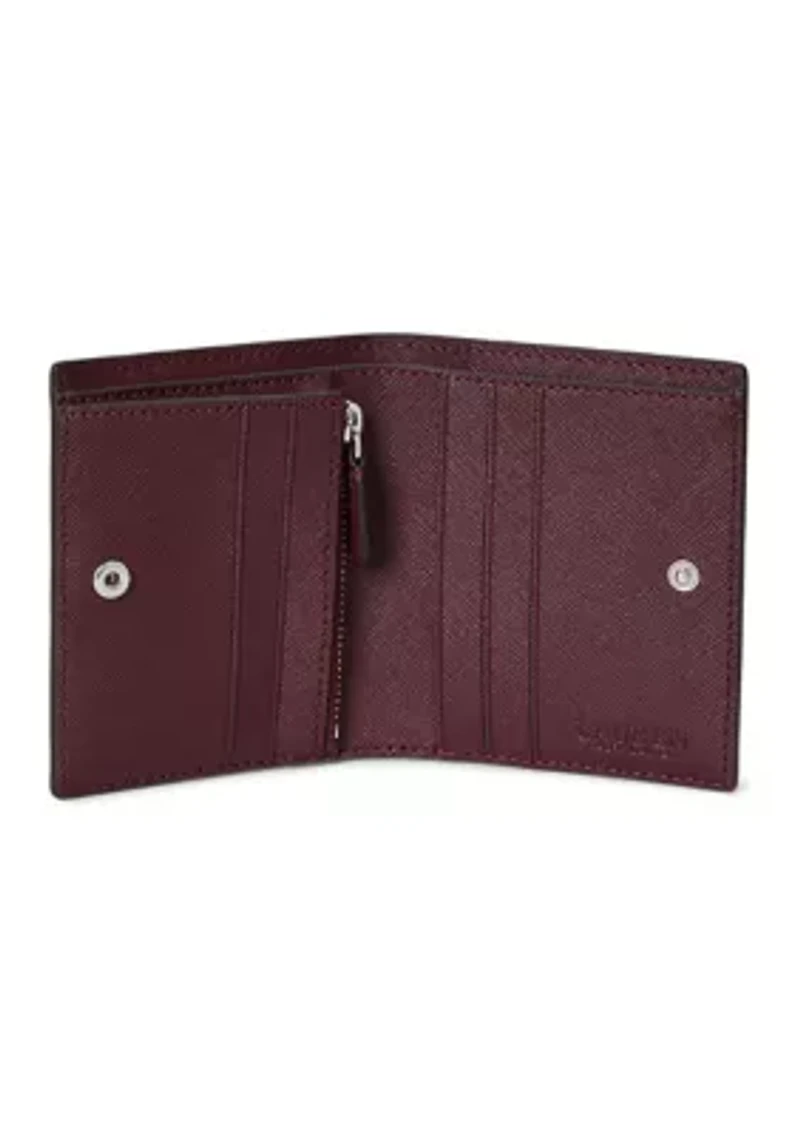 Crosshatch Leather Compact Wallet