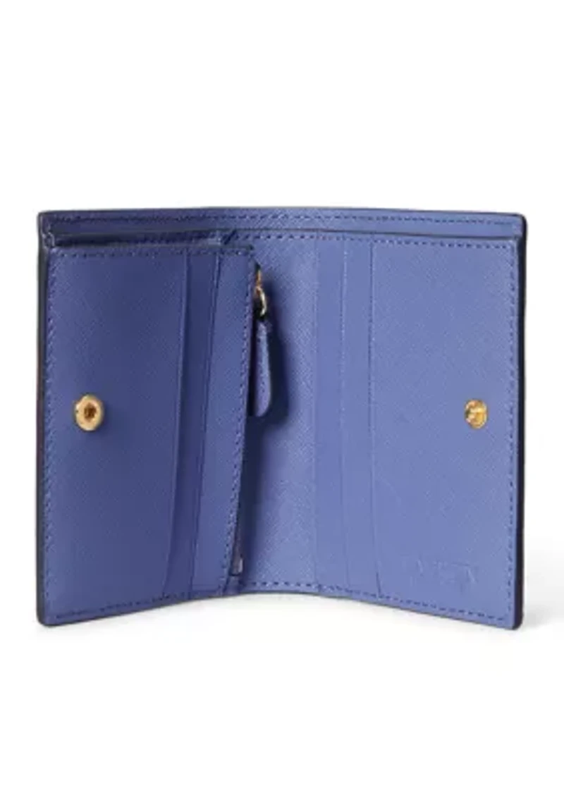 Crosshatch Leather Compact Wallet