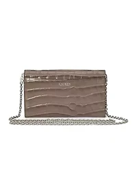 Women's Glossy Embossed Crocodile 20-Wallet On A Large Chain