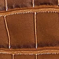 Crocodile-Embossed Leather Large Pouch