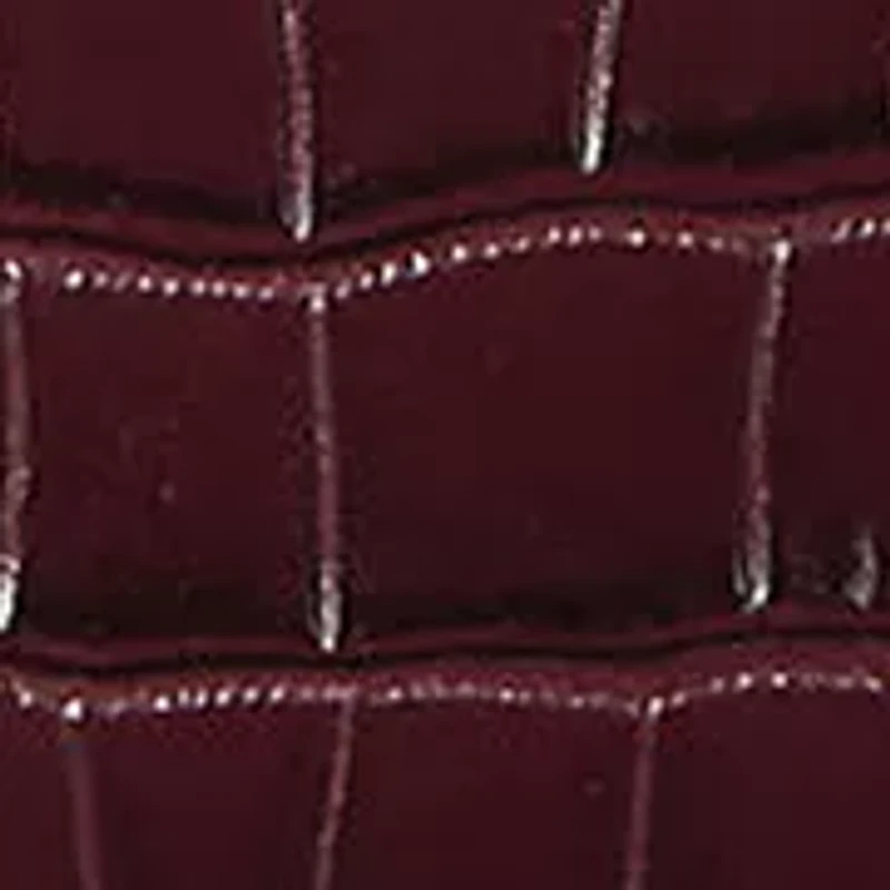 Crocodile-Embossed Leather Large Pouch