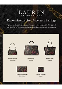 Belting-Print Crosshatch Leather Compact Wallet