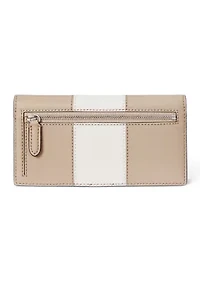 Two Tone Crosshatch Leather Slim Wallet