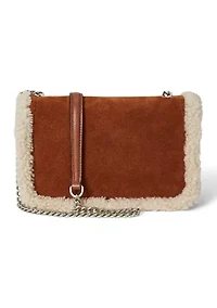 Shearling-Trim Bradley Crossbody Wallet
