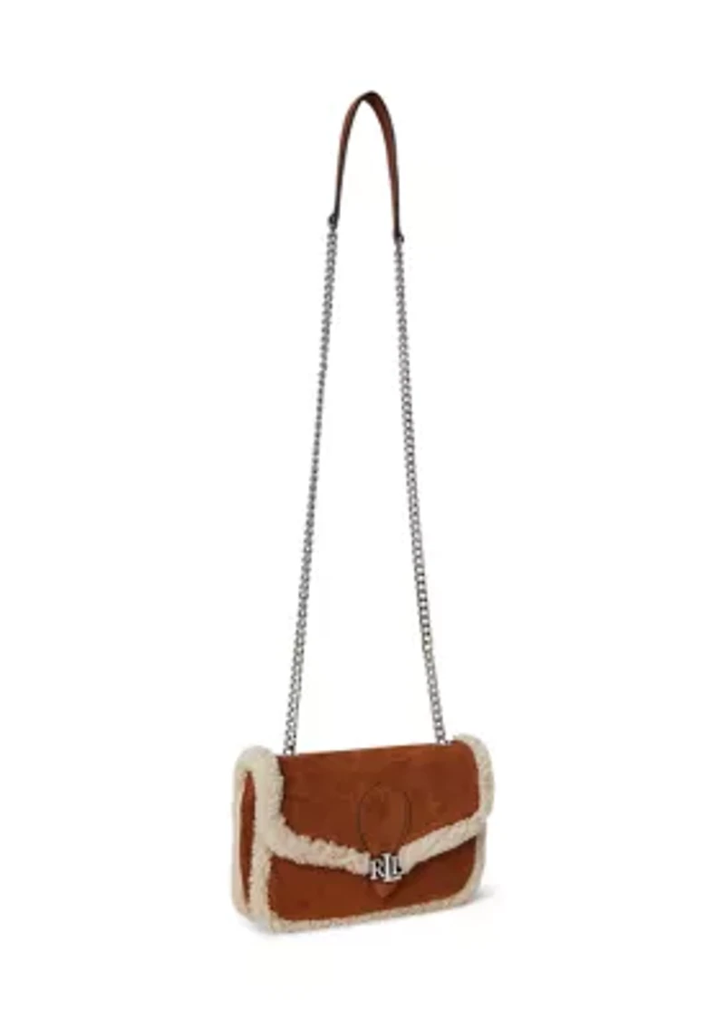 Shearling-Trim Bradley Crossbody Wallet