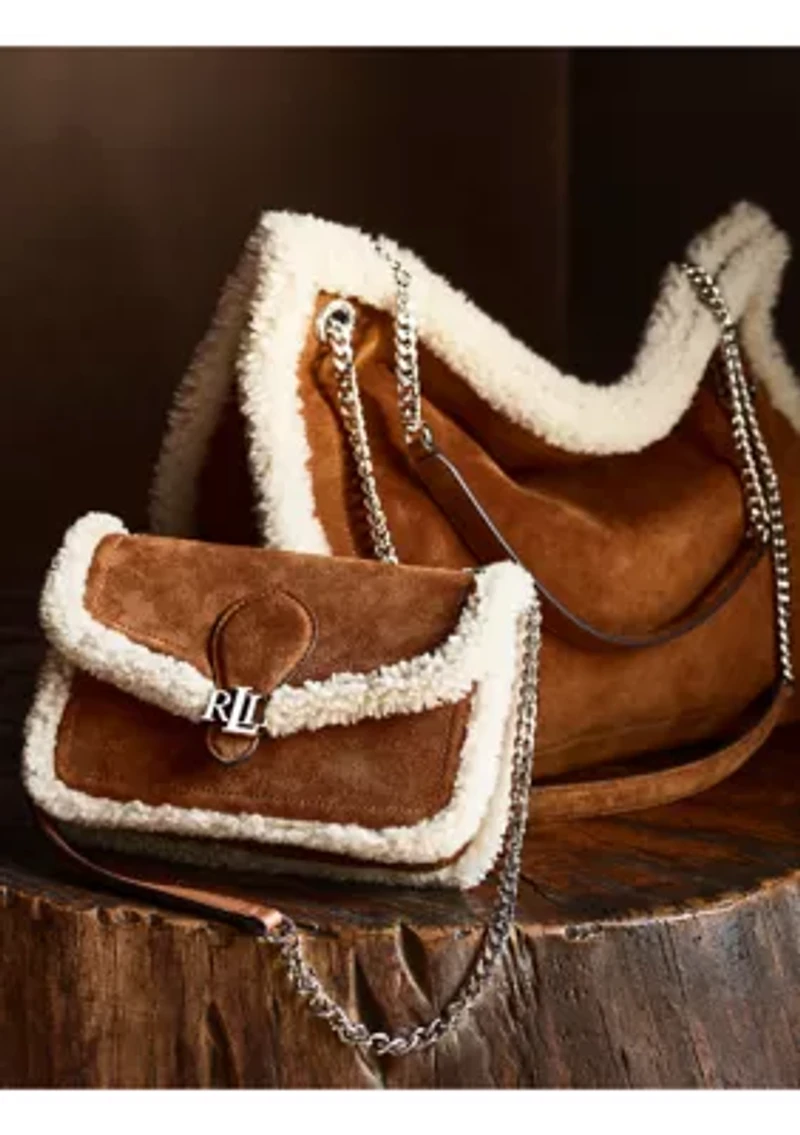 Shearling-Trim Bradley Crossbody Wallet