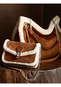 Shearling-Trim Bradley Crossbody Wallet