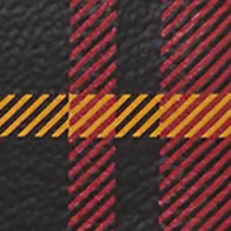 Plaid Nappa Leather Mini Zip Pouch