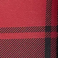 Plaid Nappa Leather Zip Card Case