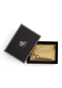 Metallic Nappa Leather Zip Card Case