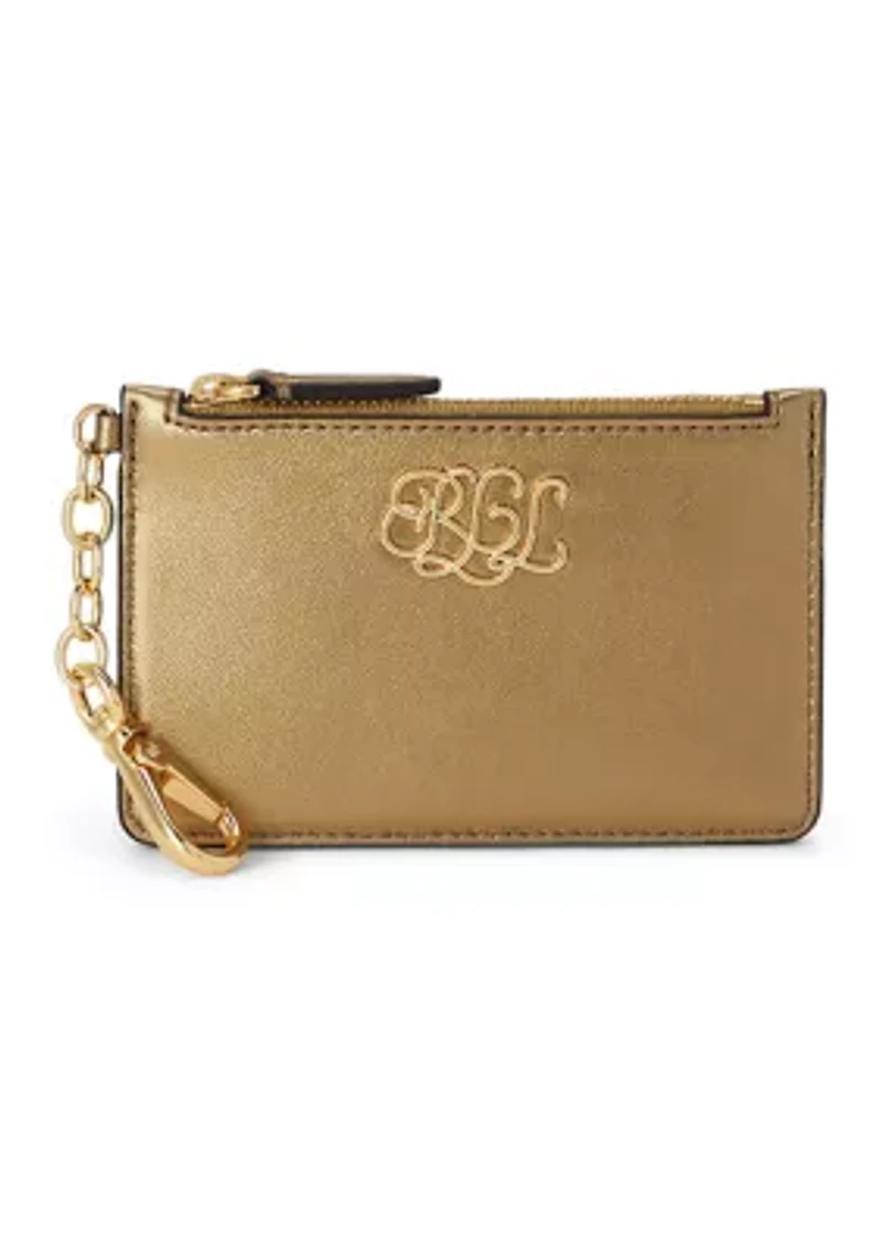 Metallic Nappa Leather Zip Card Case