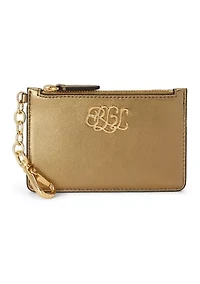 Metallic Nappa Leather Zip Card Case