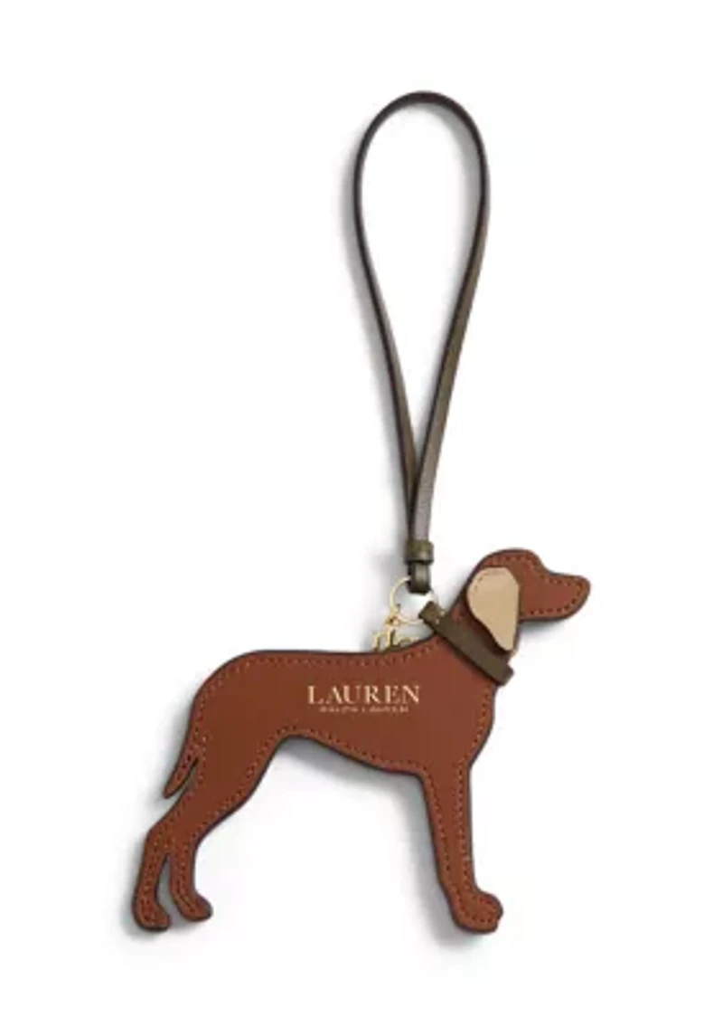 Suede-Trim Leather Vizsla Charm