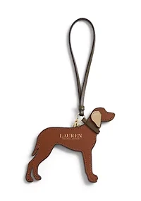 Suede-Trim Leather Vizsla Charm