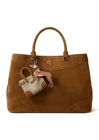 Suede-Trim Leather Vizsla Charm