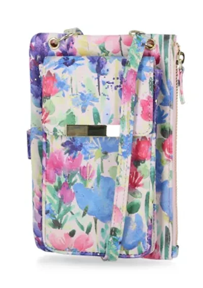Smooth Floral Peach Cornelia Crossbody Bag