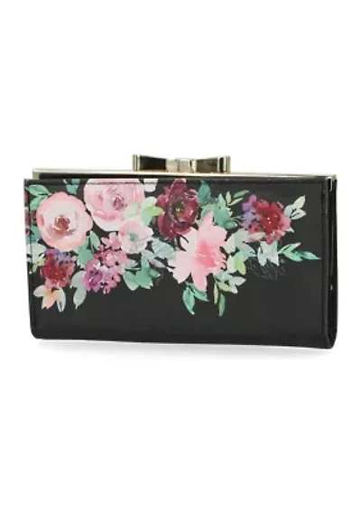 Saffiano Floral Frame Clutch