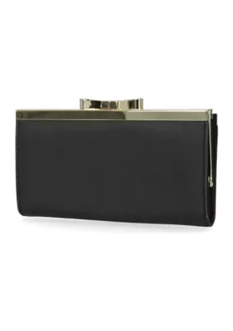 Saffiano Floral Frame Clutch