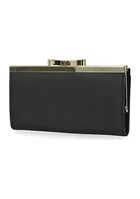 Saffiano Floral Frame Clutch