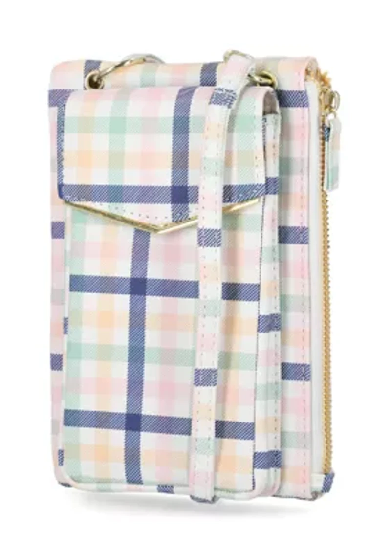 Cornelia Plaid Wallet on a String