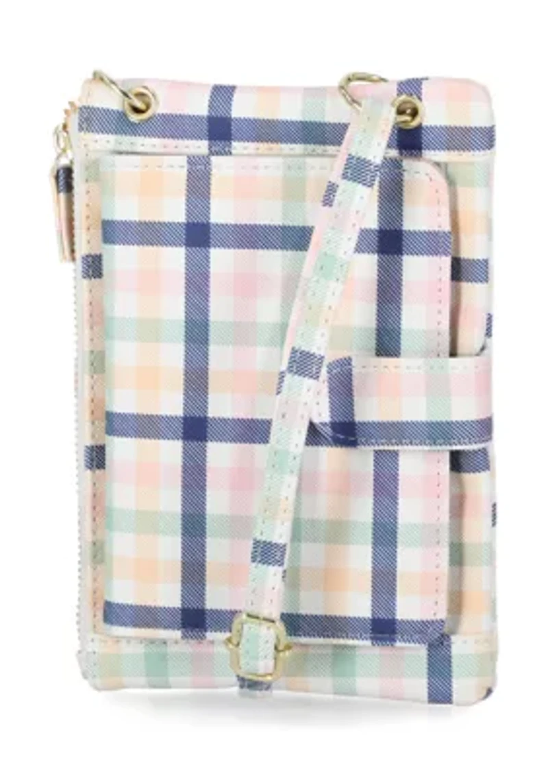 Cornelia Plaid Wallet on a String