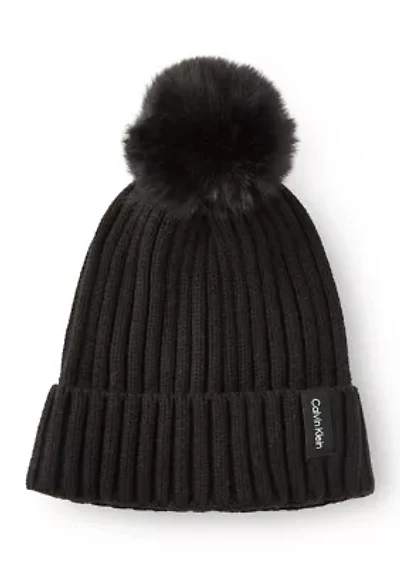 Faux Fur Pom Beanie
