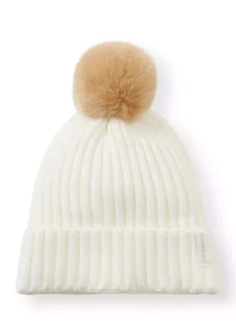 Faux Fur Pom Beanie
