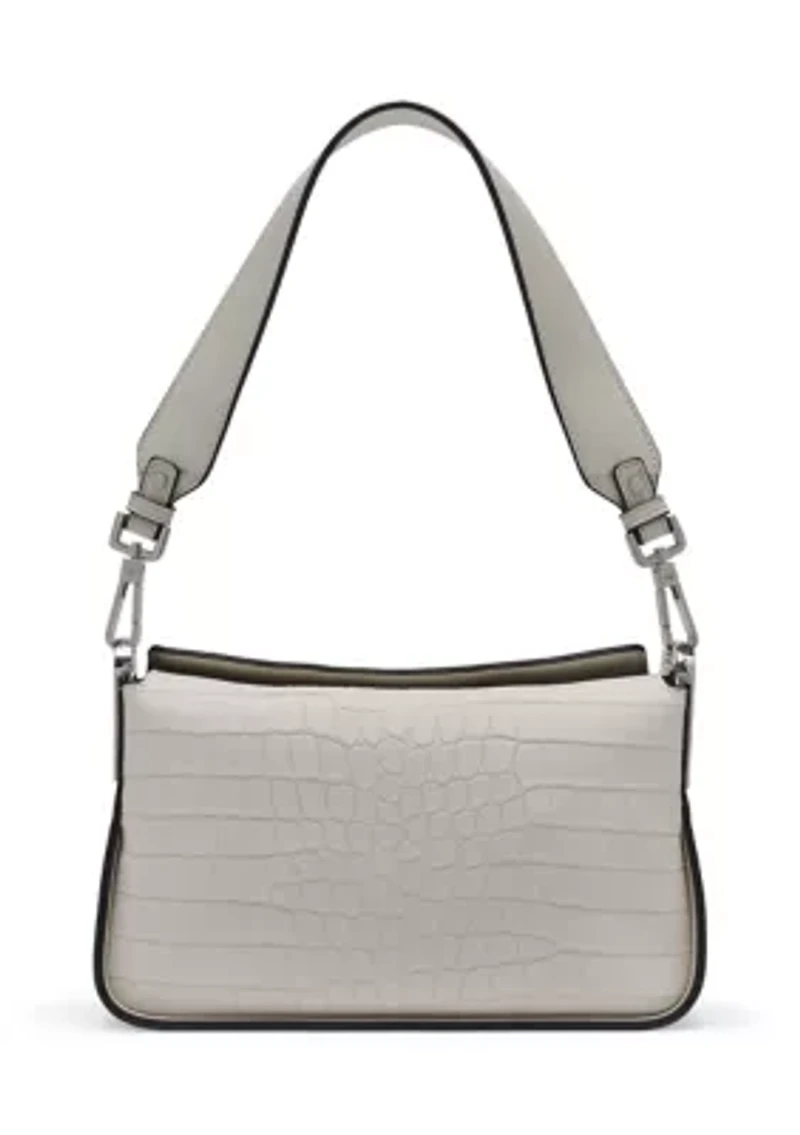 Fay Suede Croc Shoulder Bag