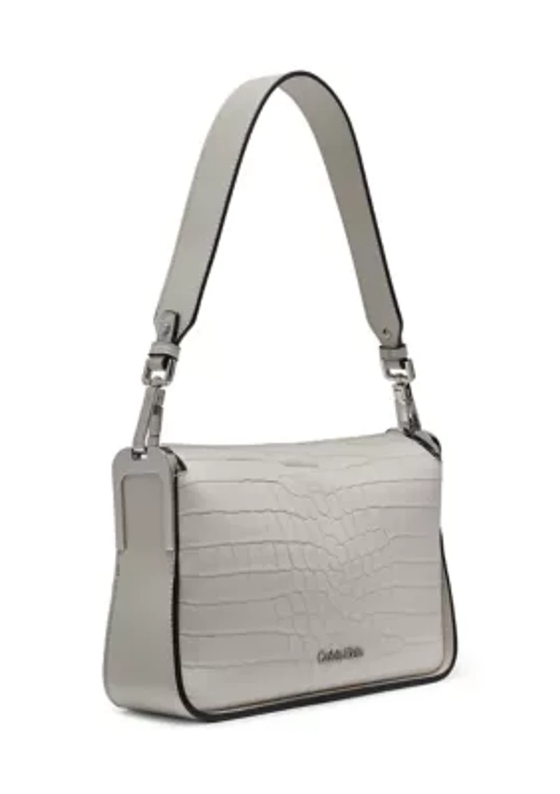 Fay Suede Croc Shoulder Bag