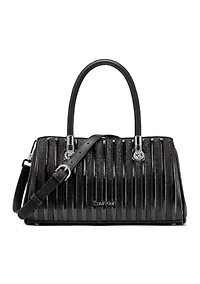 Brigette Patent Piping Mini Satchel Bag