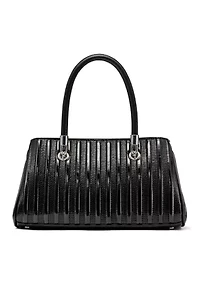 Brigette Patent Piping Mini Satchel Bag