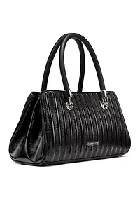 Brigette Patent Piping Mini Satchel Bag