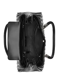 Brigette Patent Piping Mini Satchel Bag