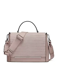 Alia Suede Croc Satchel