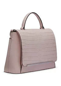 Alia Suede Croc Satchel