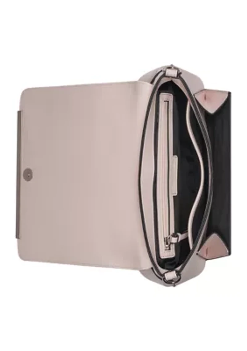 Alia Suede Croc Satchel