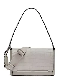 Alia Sueded Croc Shoulder Bag