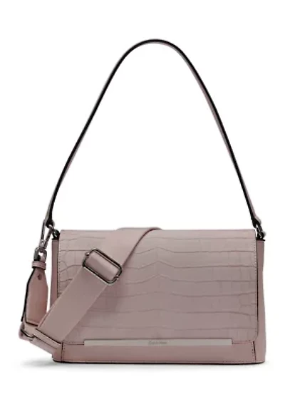 Alia Sueded Croc Shoulder Bag