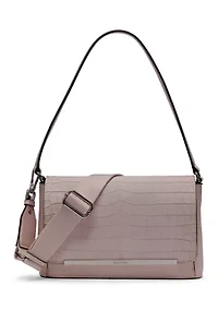 Alia Sueded Croc Shoulder Bag