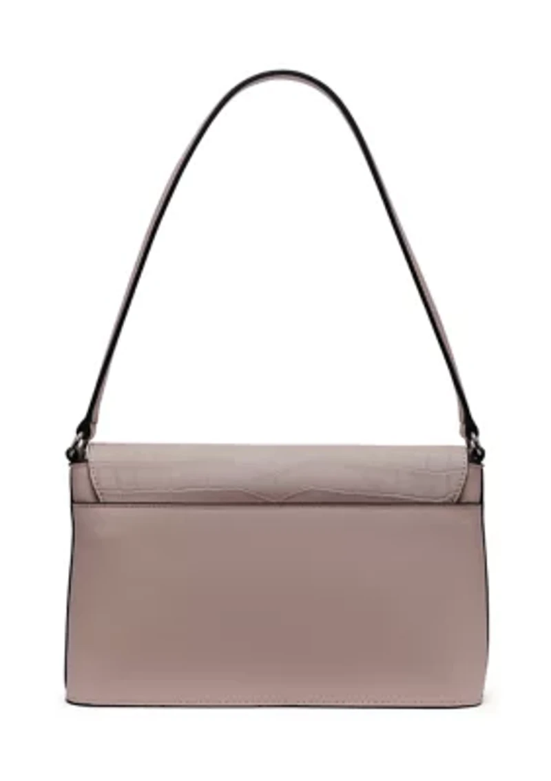 Alia Sueded Croc Shoulder Bag