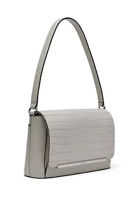 Alia Sueded Croc Shoulder Bag