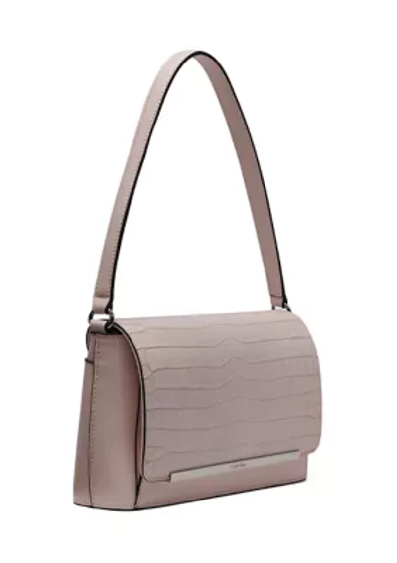 Alia Sueded Croc Shoulder Bag