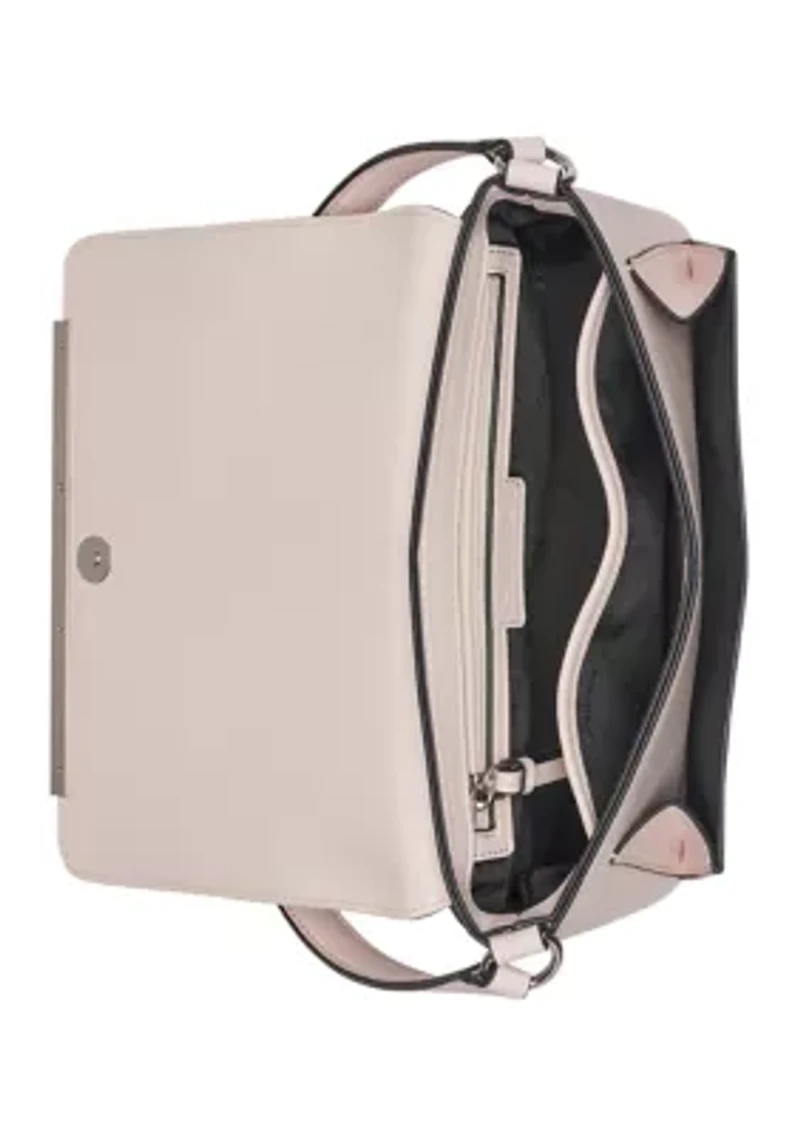 Alia Sueded Croc Shoulder Bag