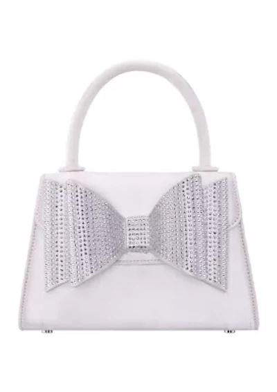 Crystal Bow Top Handle Satchel