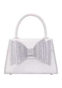 Crystal Bow Top Handle Satchel