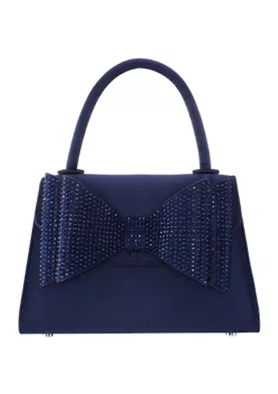 Crystal Bow Top Handle Satchel