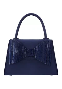Crystal Bow Top Handle Satchel