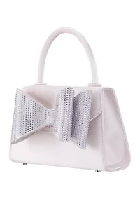 Crystal Bow Top Handle Satchel